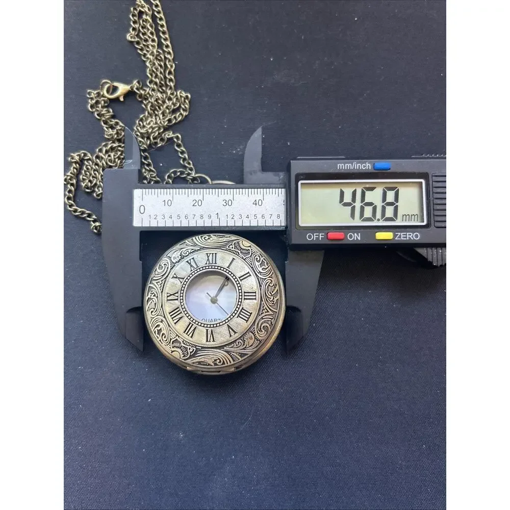 Bronze Tone Quartz Pocket Watch